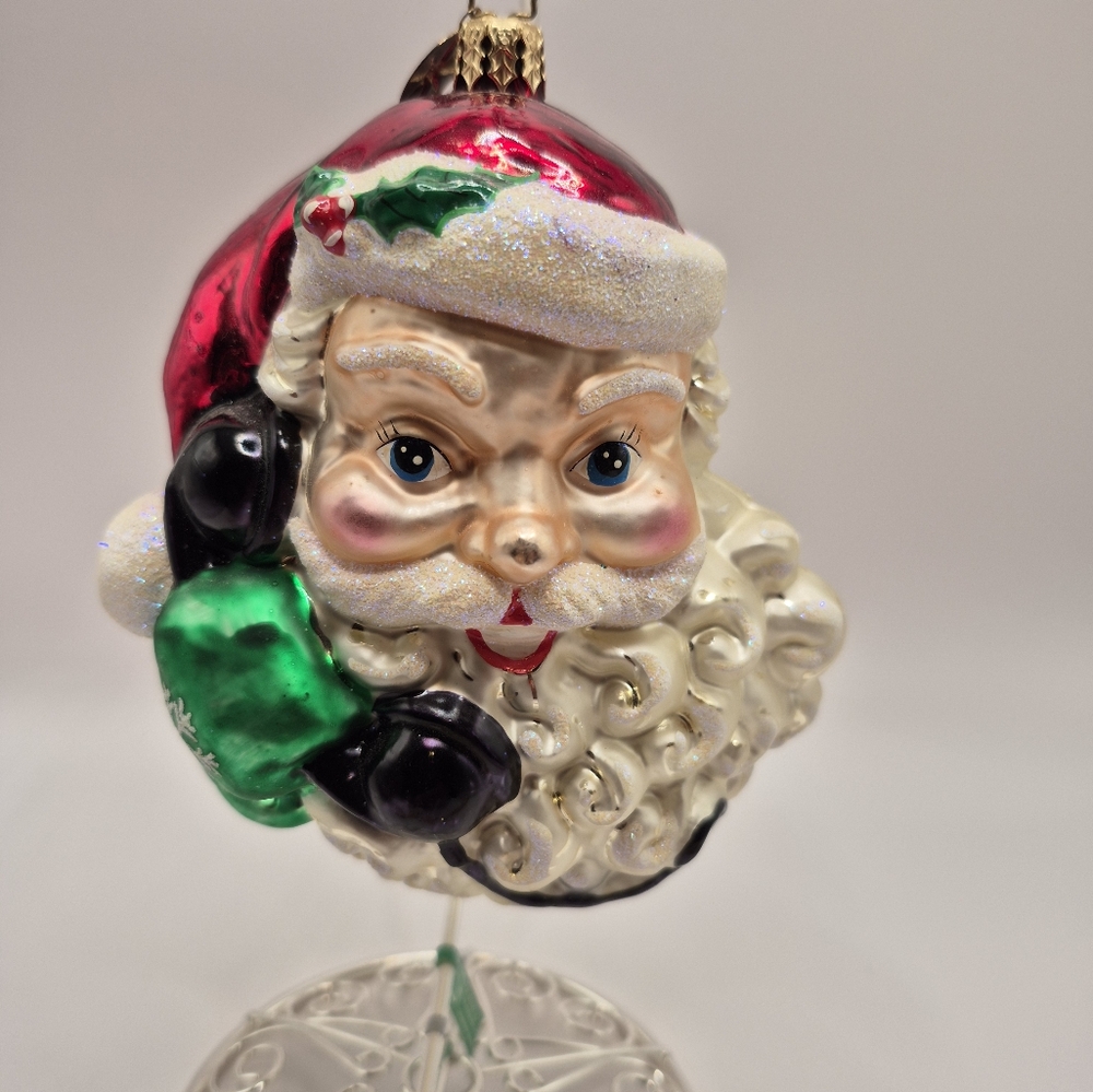 Christopher Radko Santa Calling  Ornament No Box No Chips No Cracks  Please Read